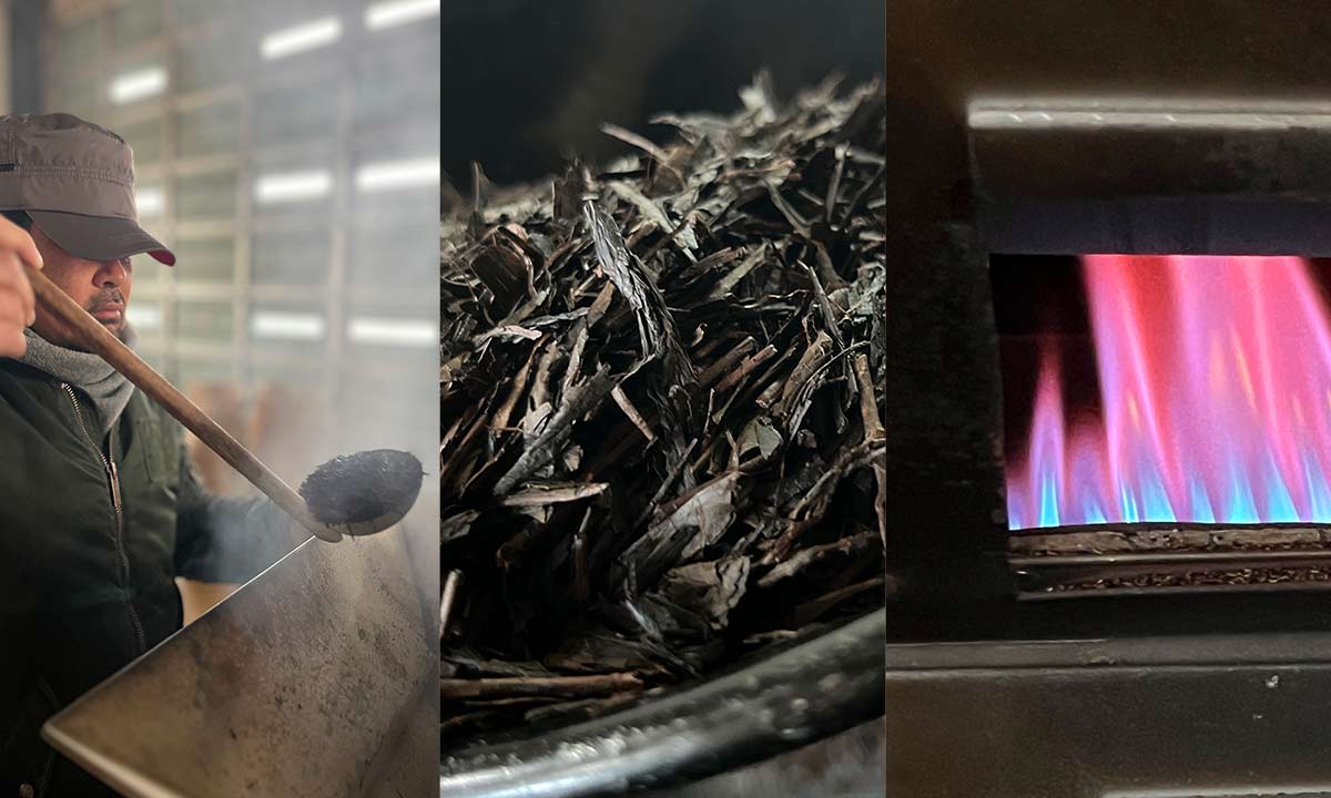 ほうじ茶を焙じている【お茶農家やぎや】京都府木津川市加茂町　瓶原（みかのはら）